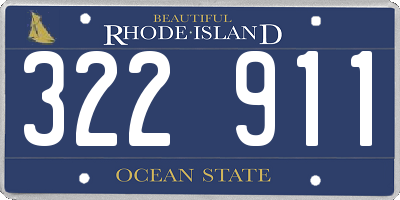RI license plate 322911