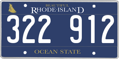 RI license plate 322912