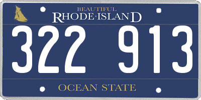RI license plate 322913