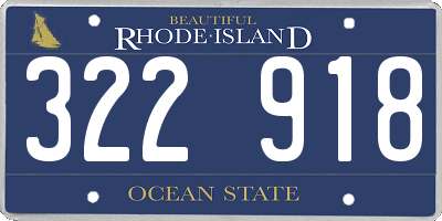 RI license plate 322918