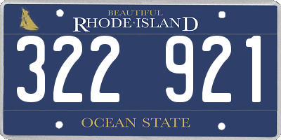 RI license plate 322921