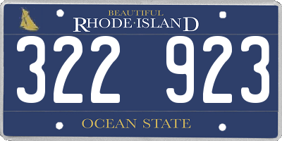 RI license plate 322923