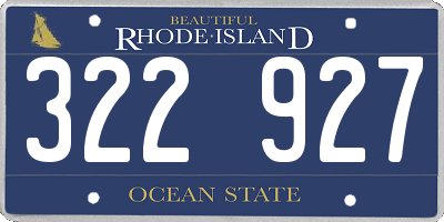 RI license plate 322927