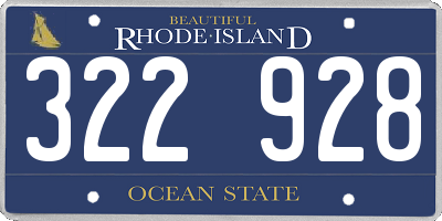 RI license plate 322928
