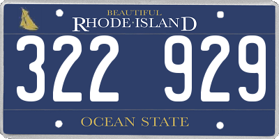 RI license plate 322929