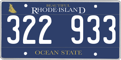 RI license plate 322933
