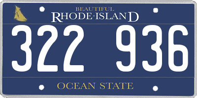 RI license plate 322936