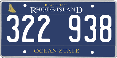 RI license plate 322938