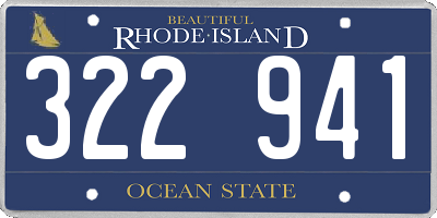 RI license plate 322941