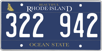 RI license plate 322942