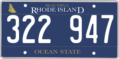 RI license plate 322947