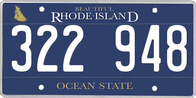 RI license plate 322948