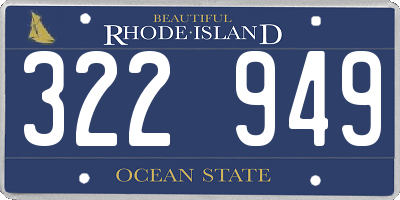 RI license plate 322949