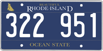 RI license plate 322951