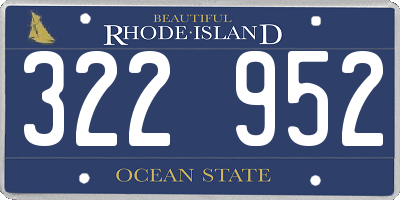 RI license plate 322952