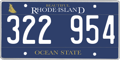RI license plate 322954