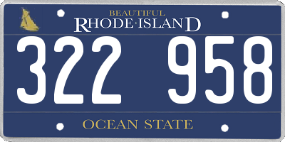 RI license plate 322958