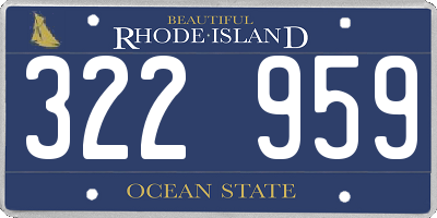 RI license plate 322959