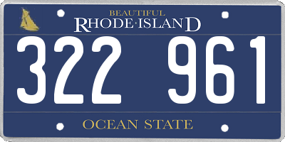 RI license plate 322961