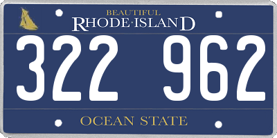 RI license plate 322962