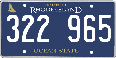 RI license plate 322965