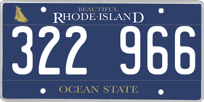 RI license plate 322966