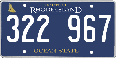 RI license plate 322967