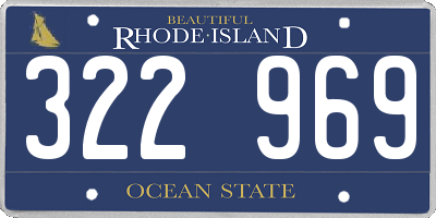 RI license plate 322969