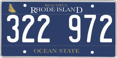 RI license plate 322972