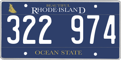 RI license plate 322974