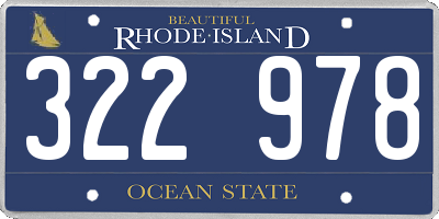 RI license plate 322978