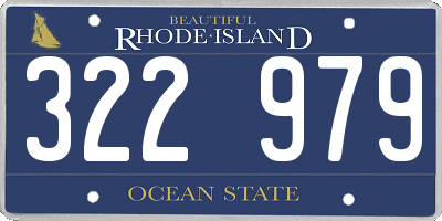 RI license plate 322979