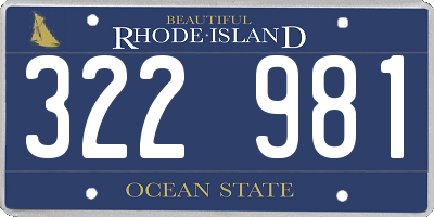 RI license plate 322981