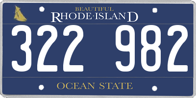RI license plate 322982