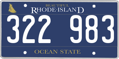 RI license plate 322983