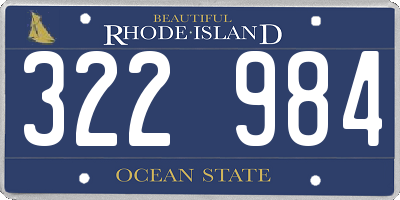 RI license plate 322984