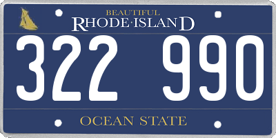 RI license plate 322990