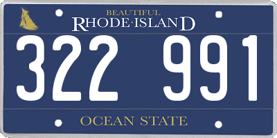 RI license plate 322991