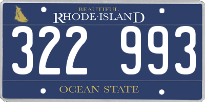 RI license plate 322993