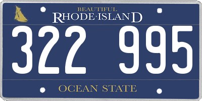 RI license plate 322995