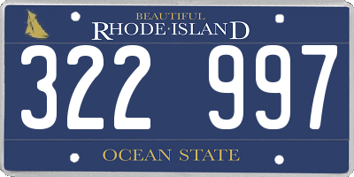 RI license plate 322997