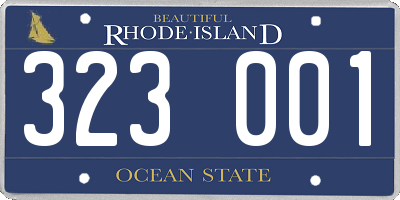 RI license plate 323001