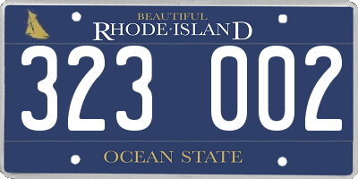 RI license plate 323002