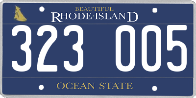 RI license plate 323005