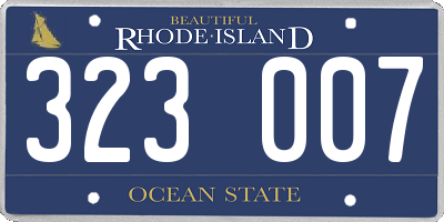 RI license plate 323007