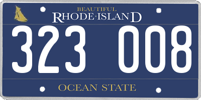 RI license plate 323008