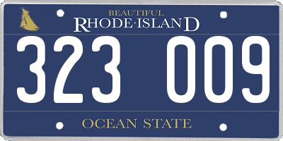 RI license plate 323009