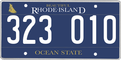 RI license plate 323010
