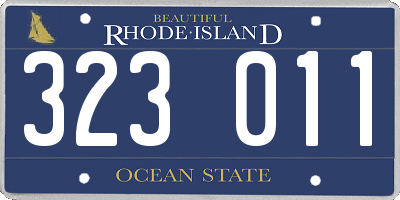 RI license plate 323011