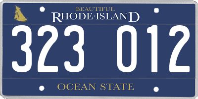 RI license plate 323012